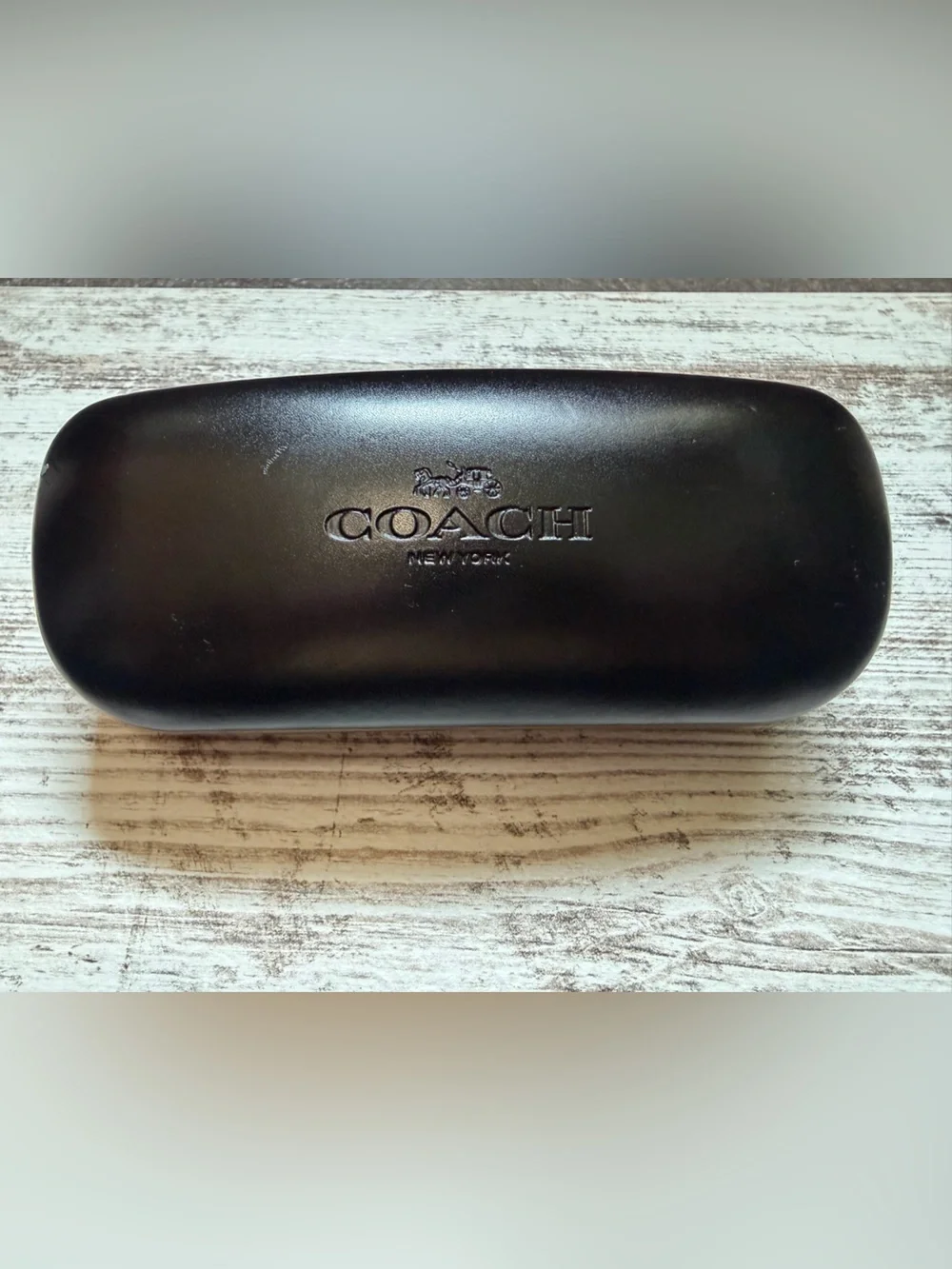 Coach Signature Black Hard Clam Shell Eye Glasses Sunglasses Case Clamshell